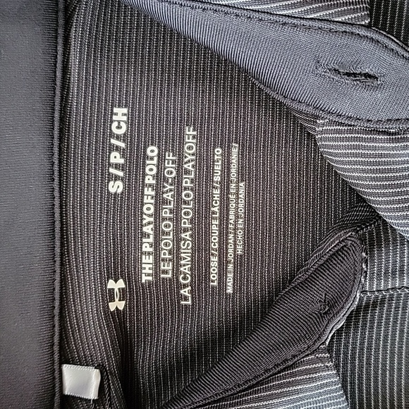 Men's Under Armour Playoff 3.0 Stripe Polo, Black/Gray, Small, NWT - Picture 6 of 15